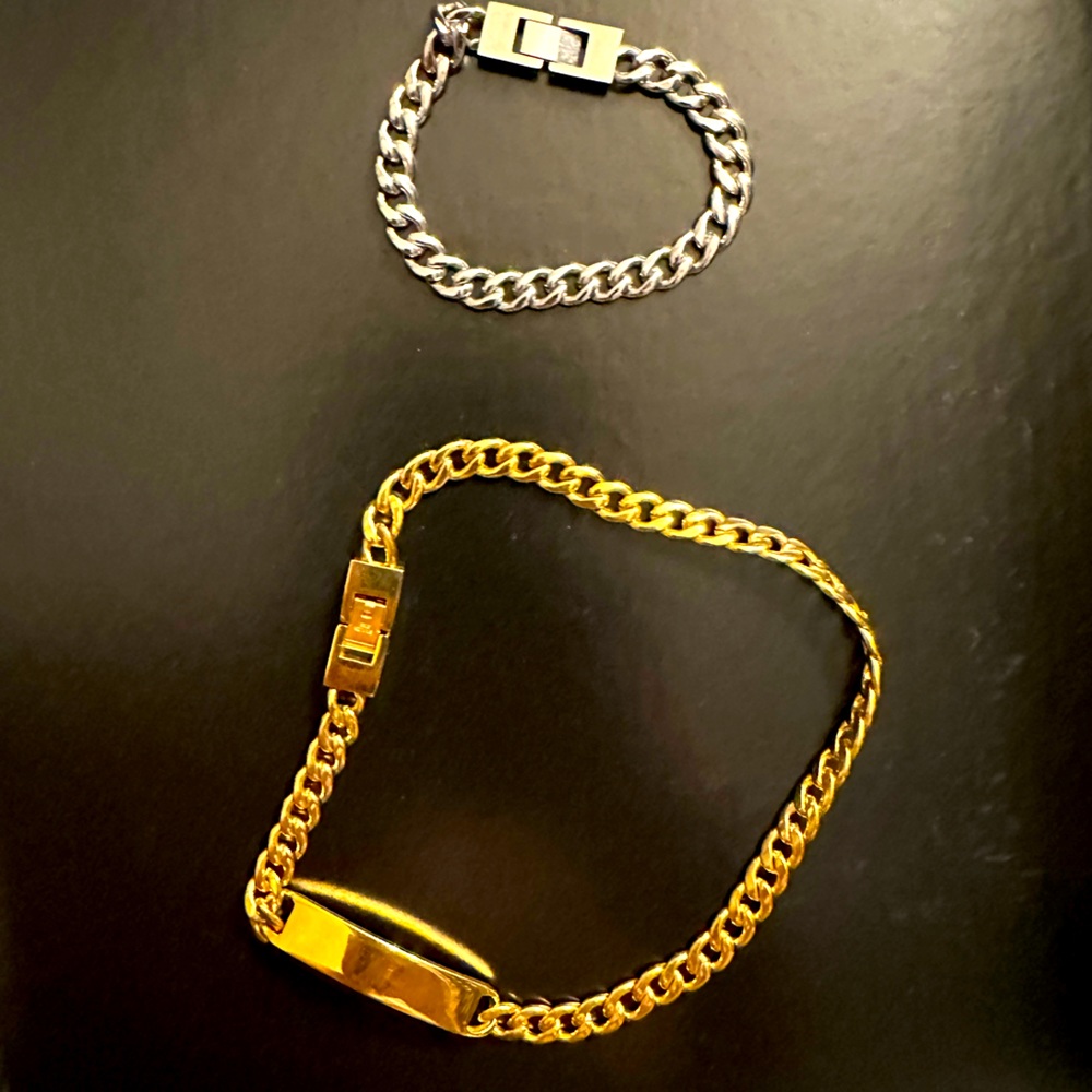 Good and silver link men’s bracelets
